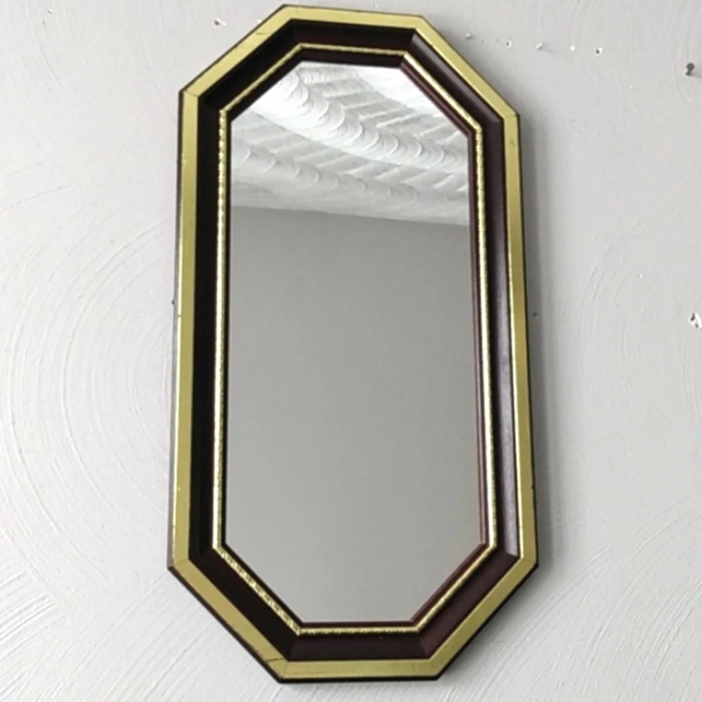 Home Interiors Octagon Mahogany gold accents mirror